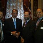 Chaskel Bennett, John Boehner (Speaker of the United States House of Representatives), Leon Goldenberg, and guest